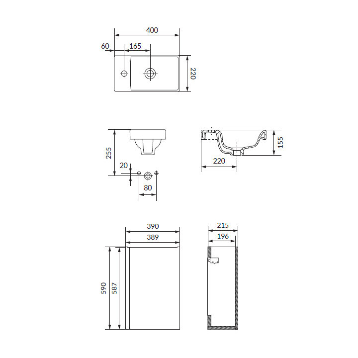 Szafka wisząca z umywalką Cersanit Set B886 Moduo 80, antracytowy