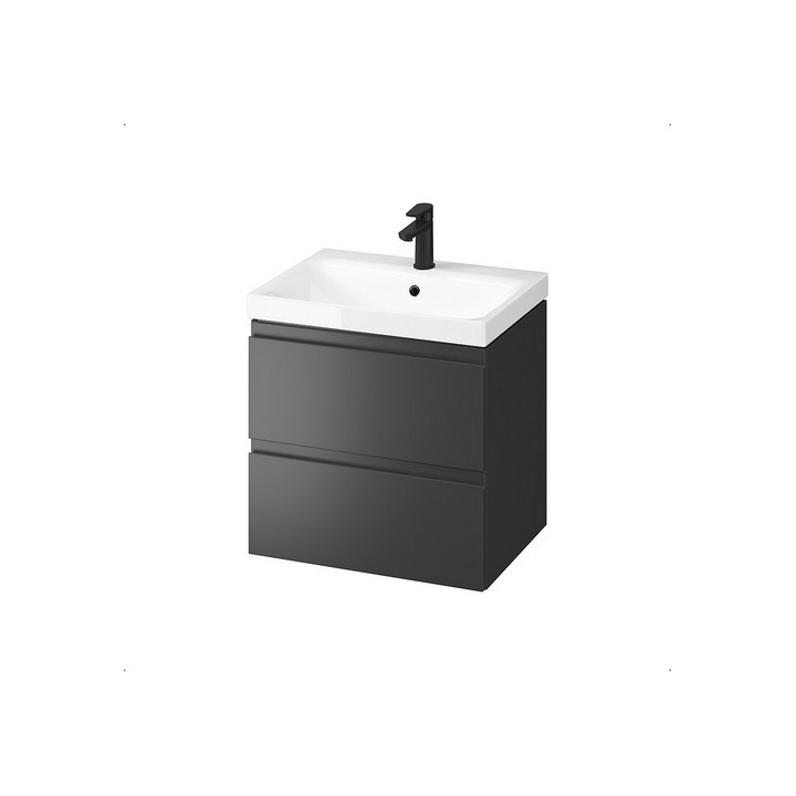 Szafka wisząca z umywalką Cersanit Set B892 Moduo 50, antracytowy