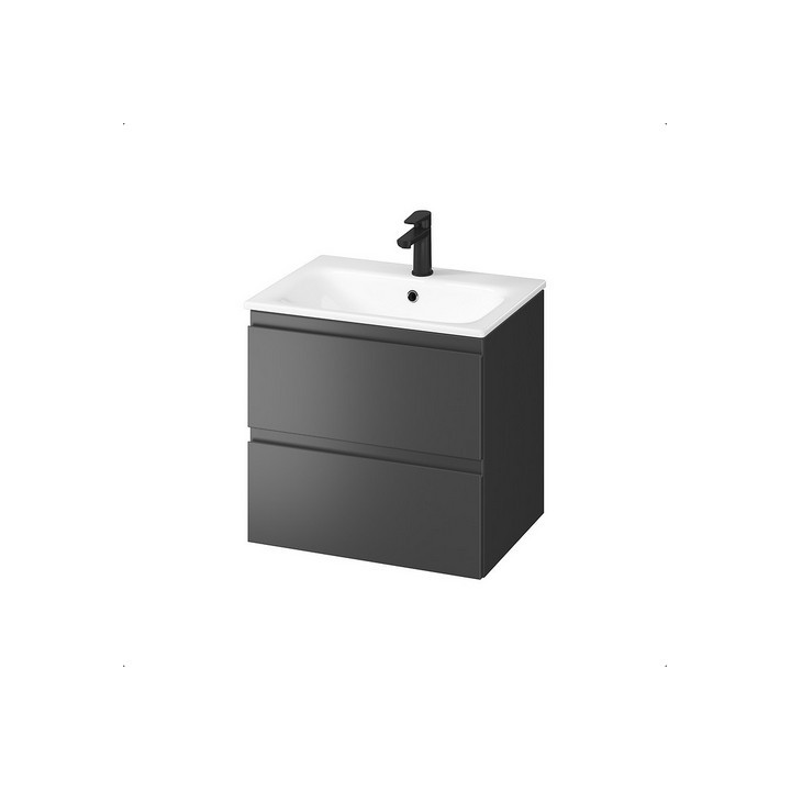 Szafka wisząca z umywalką Cersanit Set B899 Moduo 50, antracytowy