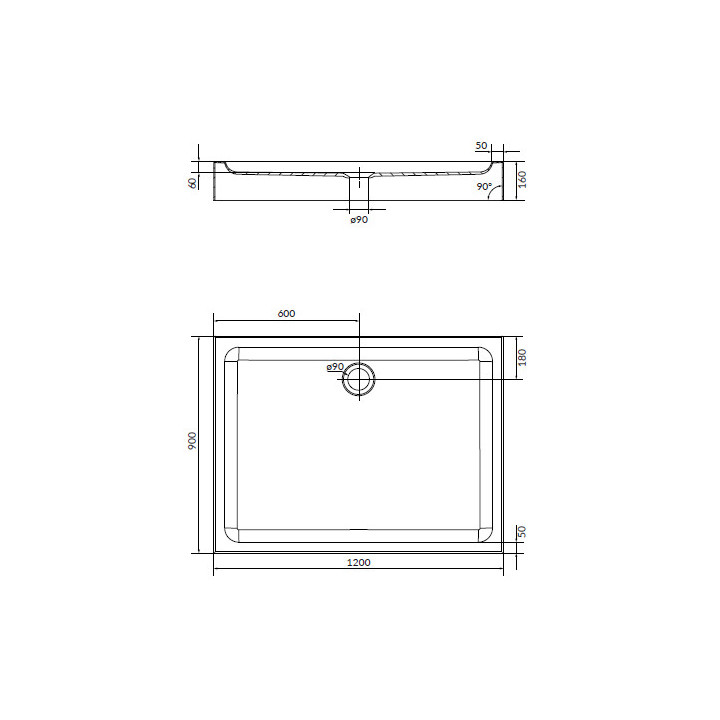 Brodzik prostokątny Cersanit TAKO 100 x 80 x 16cm, zintegrowany z panelem, biały