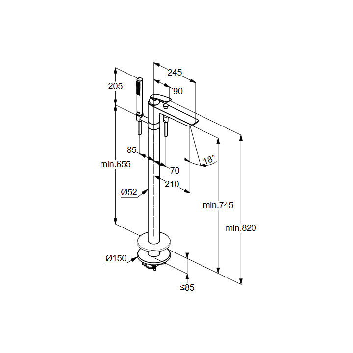 Bateria wannowo - natryskowa DN 15 Kludi Balance- sanitbuy.pl