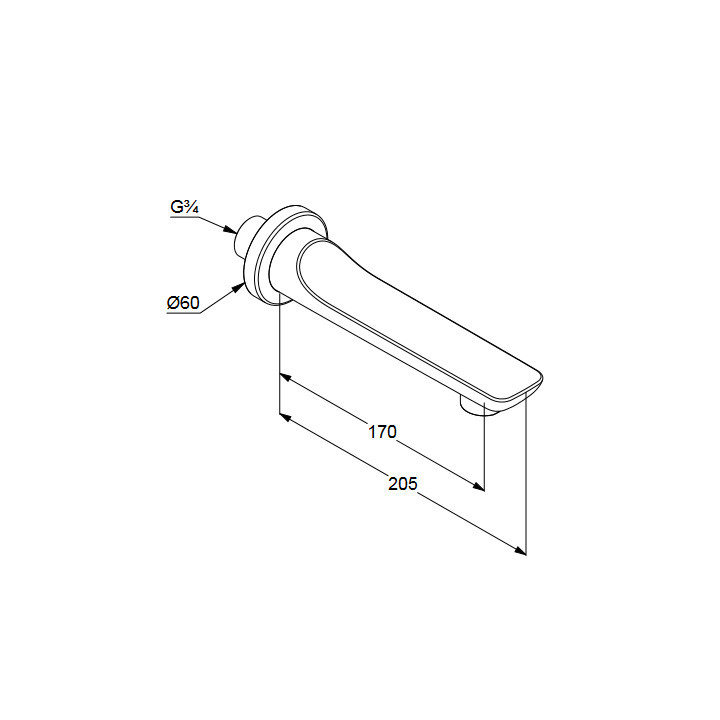 Wylewka wannowa Kludi Balance DN 20 czarny mat/ chrom 