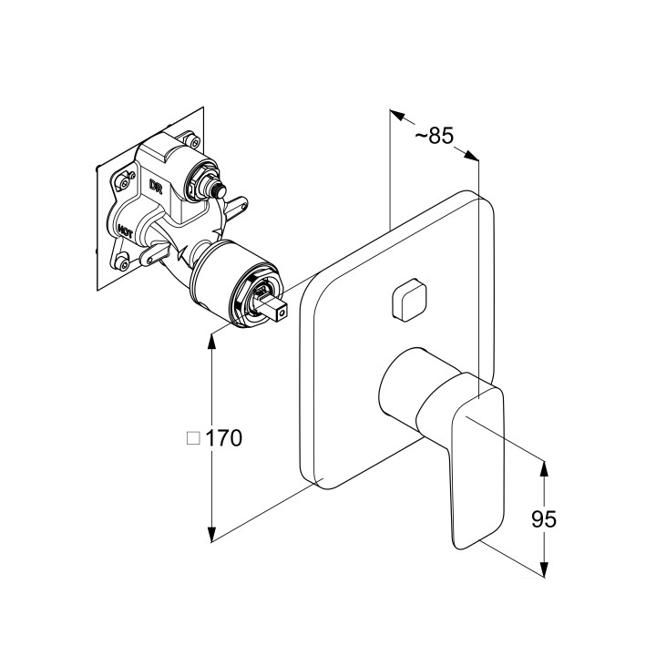 KLUDI PURE&STYLE podtynkowa bateria wannowo-natryskowa PUSH & SWITCH