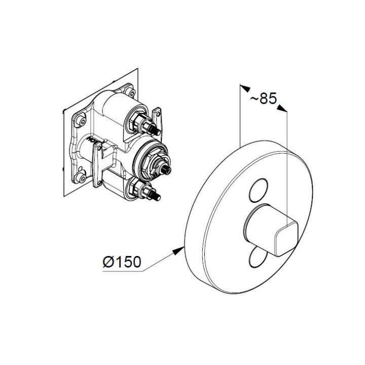 Bateria podtynkowa  Kludi Push, chrom