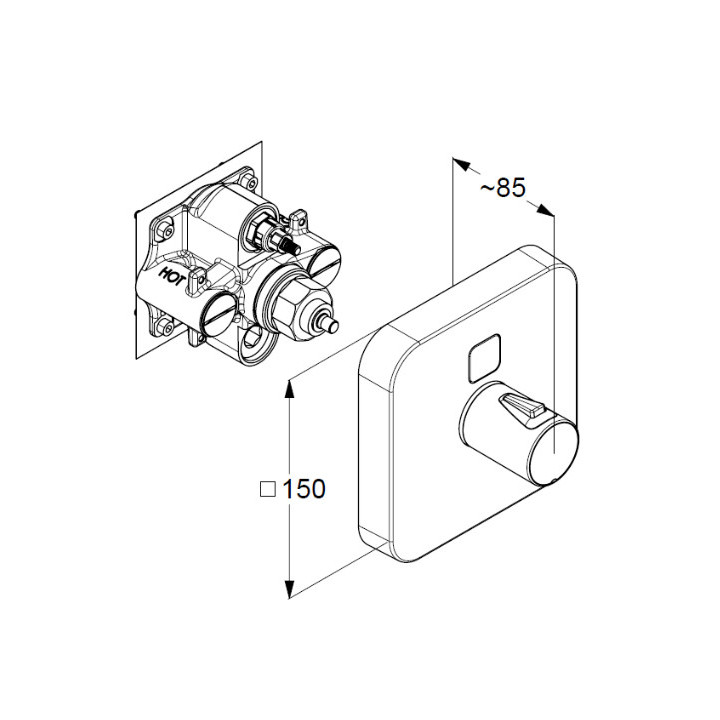 Bateria podtynkowa  Kludi Push, chrom
