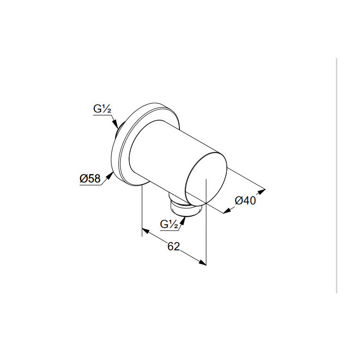 Przyłączę kątowe do węża natryskowego DN 15 Kludi A-QA, brushed gold