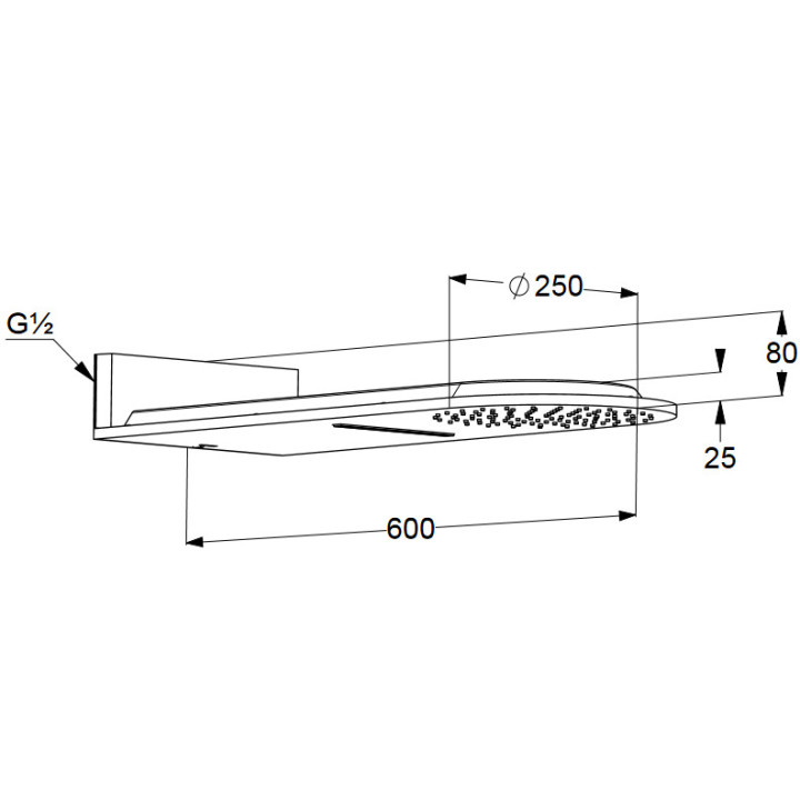 Głowica/deszczownica z kaskadą Kludi A-QA 250mm - biała