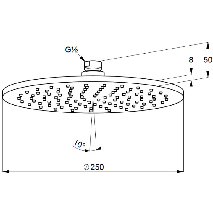 Deszczownica Kludi A-QA, 25 cm, okrągła, czarny mat