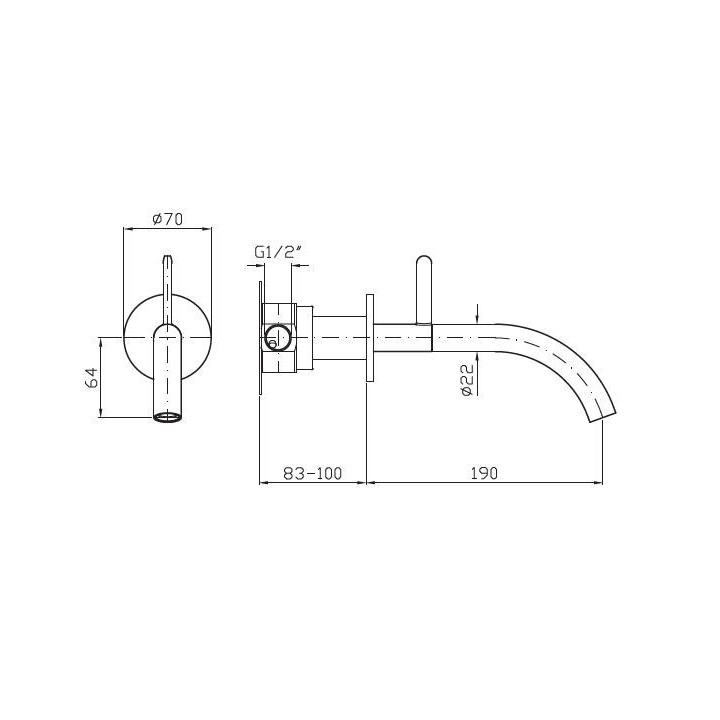 Wylewka wannowa Zucchetti Isyfresh naścienna, dł. 217 mm, chrom
