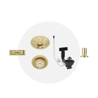Armatura odpływowo-przelewowa Blanco Ablauf Set, bez sterowanie korkiem automatycznym - satin gold