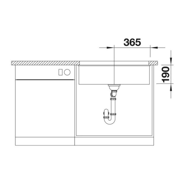Zlewozmywak podwieszany Blanco SUBLINE 400-U, bez korka, 55,5x50 cm, biały