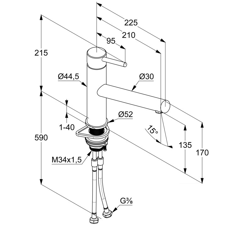 Bateria kuchenna jednouchwytowa, Kludi Steel, stal szlachetna szczotkowana