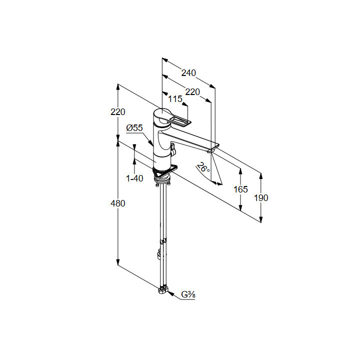 Bateria kuchenna jednouchwytowa DN 15, Kludi MIX, czarny mat