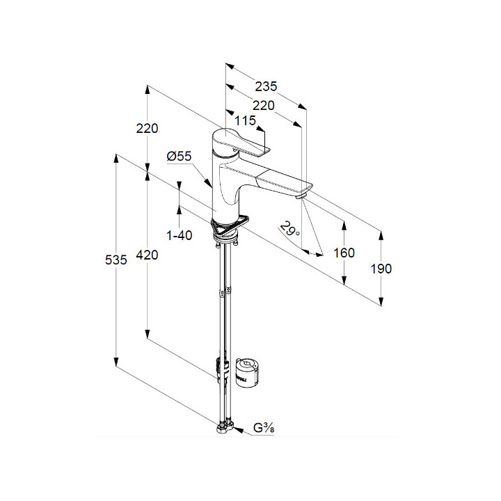 Bateria kuchenna jednouchwytowa  DN 15, Kludi MIX, chrom