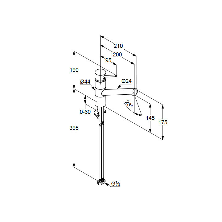Bateria kuchenna jednouchwytowa Bajonett DN 15, Kludi M2, chrom