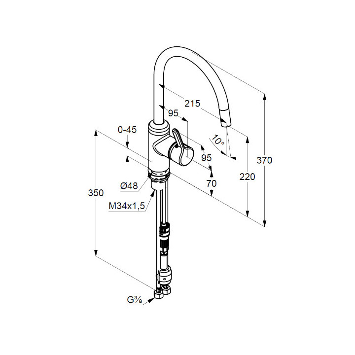 Jednouchwytowa bateria kuchenna DN 10 Kludi Bingo Star- sanitbuy.pl