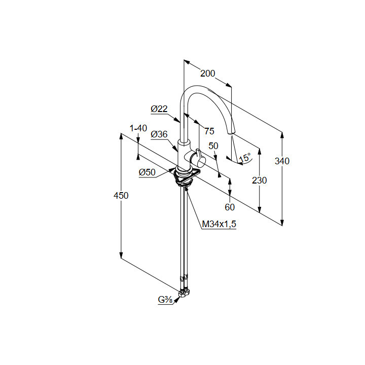 Jednouchwytowa bateria kuchenna DN 10 Kludi Bingo Star, czarny mat