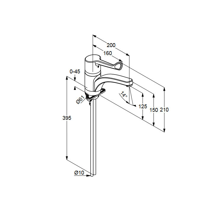 Bateria umywalkowa Kludi Medi Care ścienna, specjalistyczna, chrom 