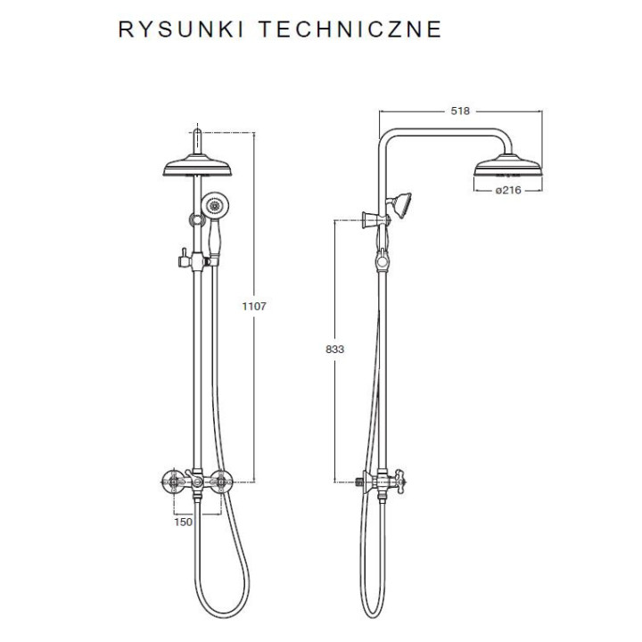 Bateria umywalkowa Roca Carmen z korkiem klik-klak - chrom