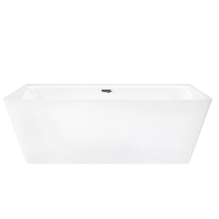 Wanna wolnostojąca przyścienna z szeroką krawędzią Corsan ISEO  , 160x74cm, korek klik-klak biały, biała