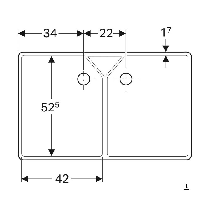 Umywalka wielofunkcyjna Geberit Publica,60x50cm, biała