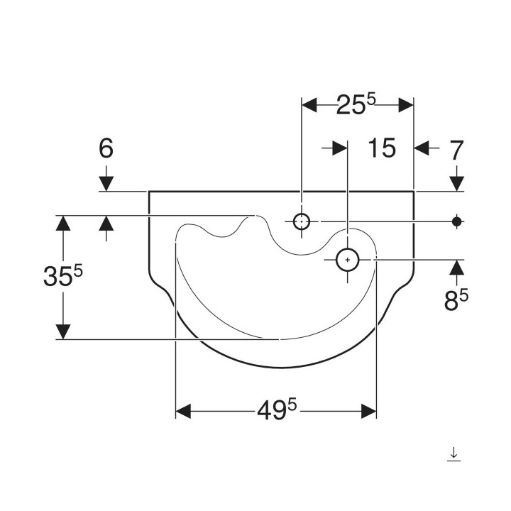 Umywalka prostokątna 60x48cm  Geberit iCon, biała