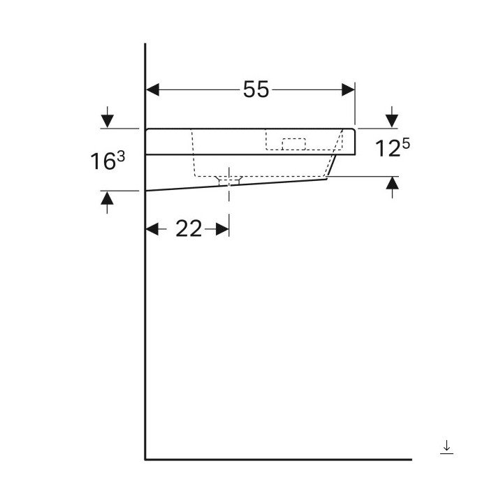 Umywalka półokrągła 60x40cm  Geberit Bambini, biała