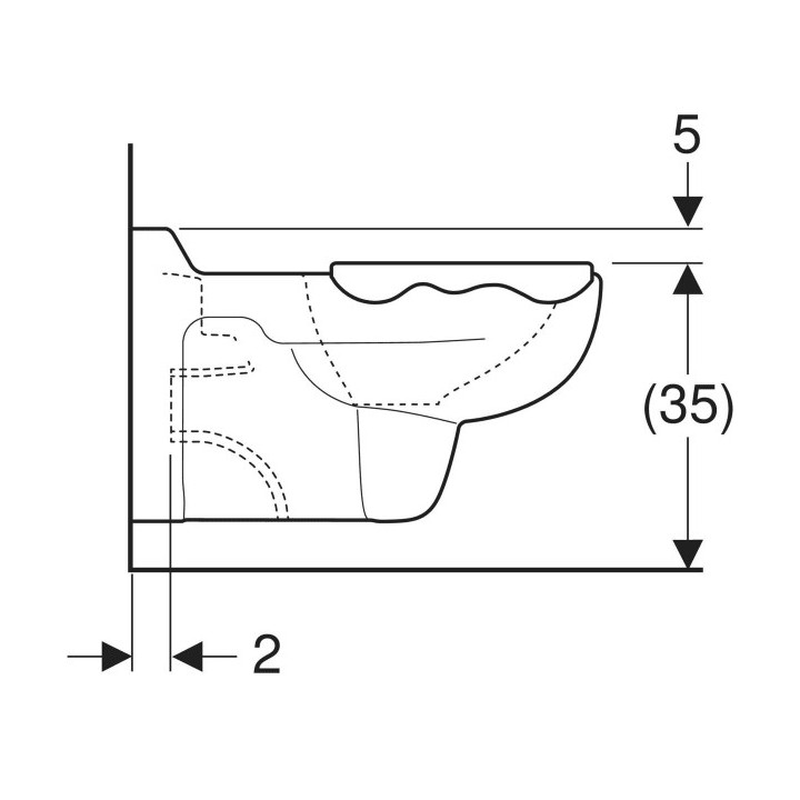 Wisząca miska WC dla dzieci ,lejowa, Geberit Bambini, biała