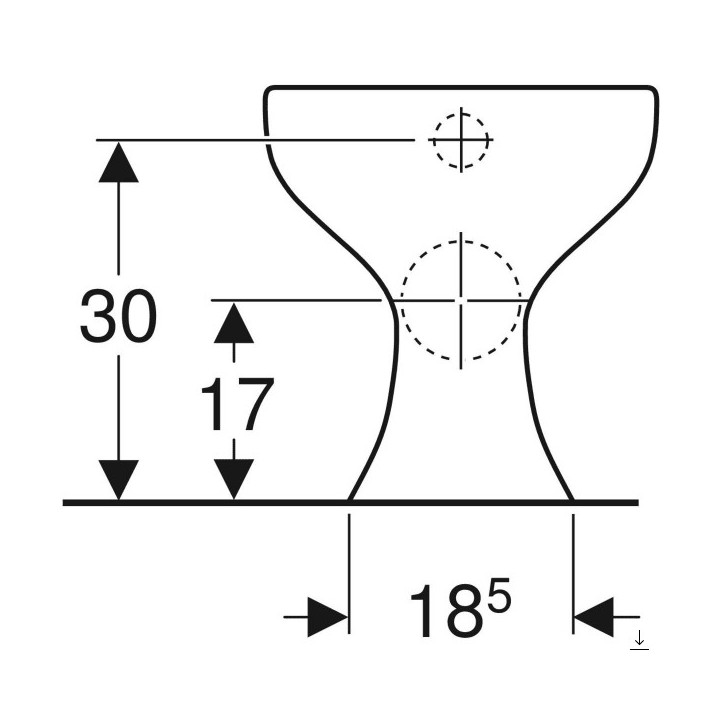 Stojąca miska WC dla dzieci z dekoracyjnymi nóżkami, z nakładkami do siedzenia ,lejowa, Geberit Bambini, biała