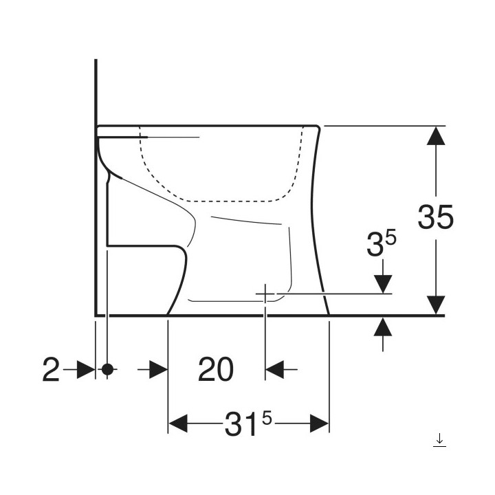 Stojąca miska WC dla dzieci z dekoracyjnymi nóżkami, z nakładkami do siedzenia ,lejowa, Geberit Bambini, biała