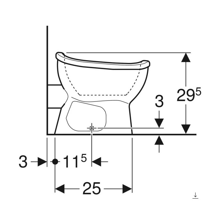 Stojącamiska WC dla dzieci z dekoracyjnymi nóżkami ,lejowa, Geberit Bambini, biała