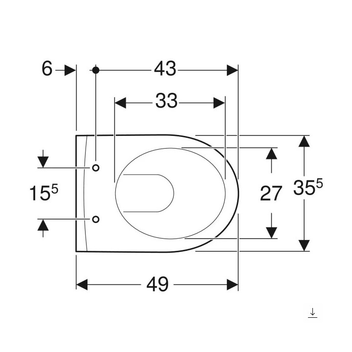 Stojąca miska WC  z półką, Geberit Bambini, biała