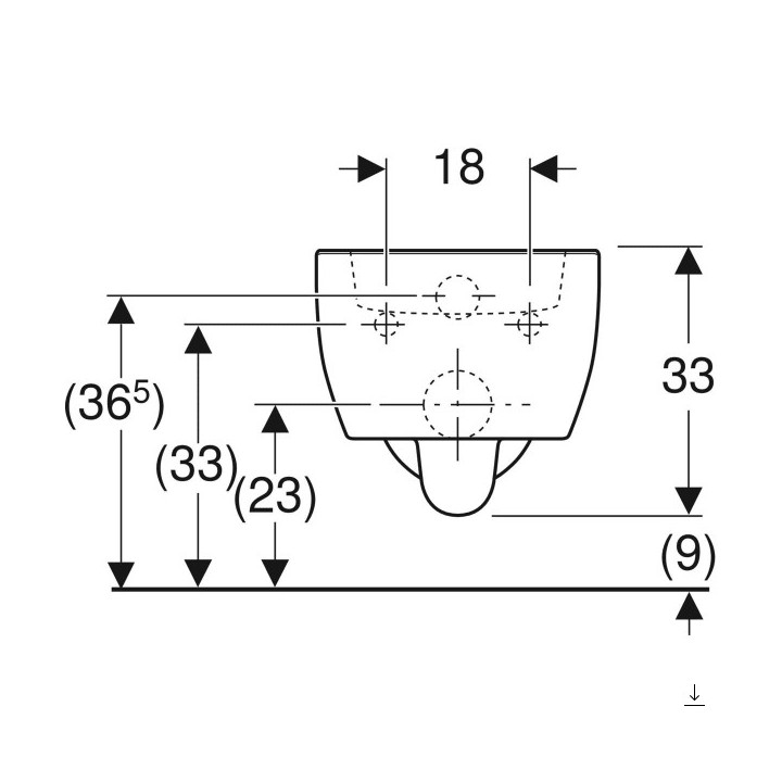 Stojąca miska WC  z półką, Geberit Bambini, biała