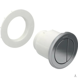 Przycisk do WC Geberit Typ 10 Sigma pneumatyczny, biały/chrom błyszczący, ręczny, dwudzielny, podtynkowy, meblowy