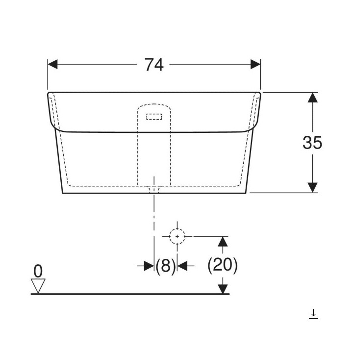Zlew do klapki uchylnej  Geberit Publica,  biały