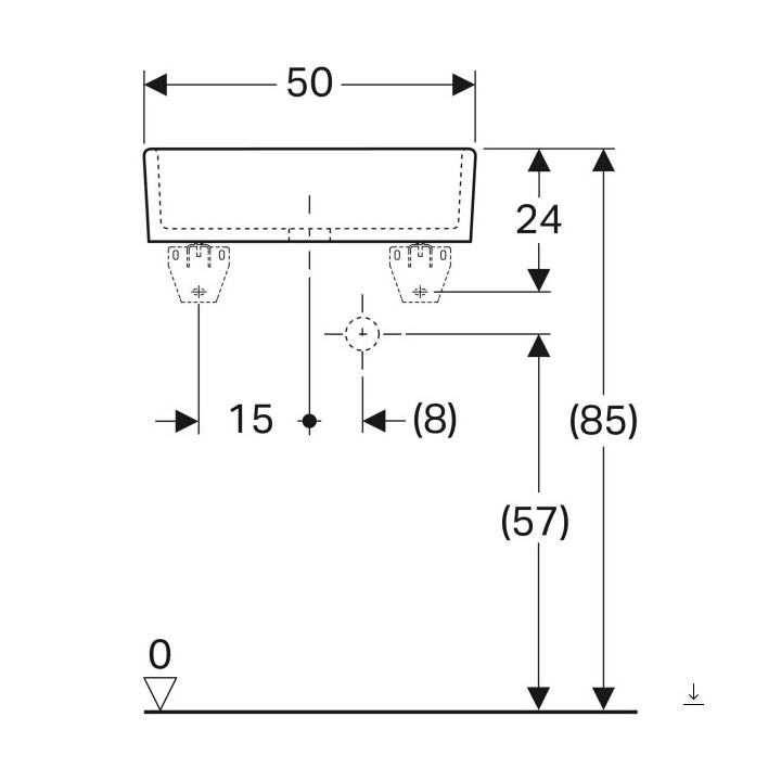Umywalka wielofunkcyjna z przelewem  Geberit Publica Garda,  biała