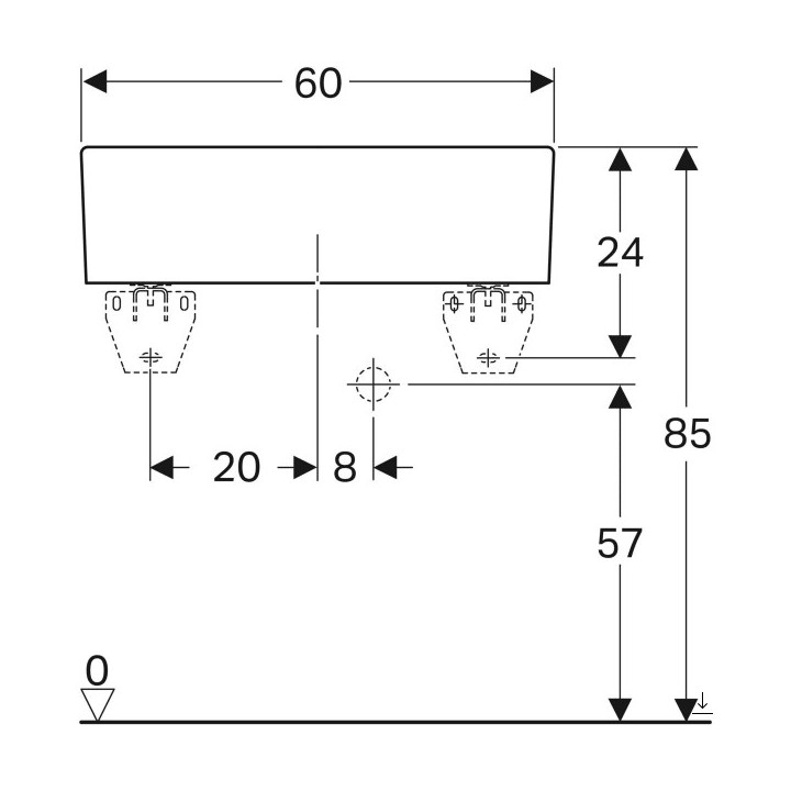 Umywalka wielofunkcyjna bez przelewu  Geberit Publica Garda,  biała