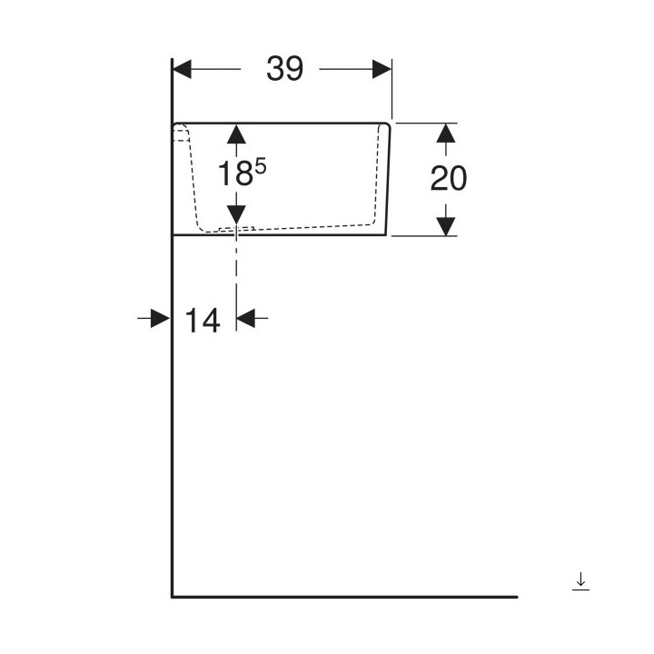 Umywalka wielofunkcyjna bez przelewu 70x50cm Geberit Publica Garda,  biała