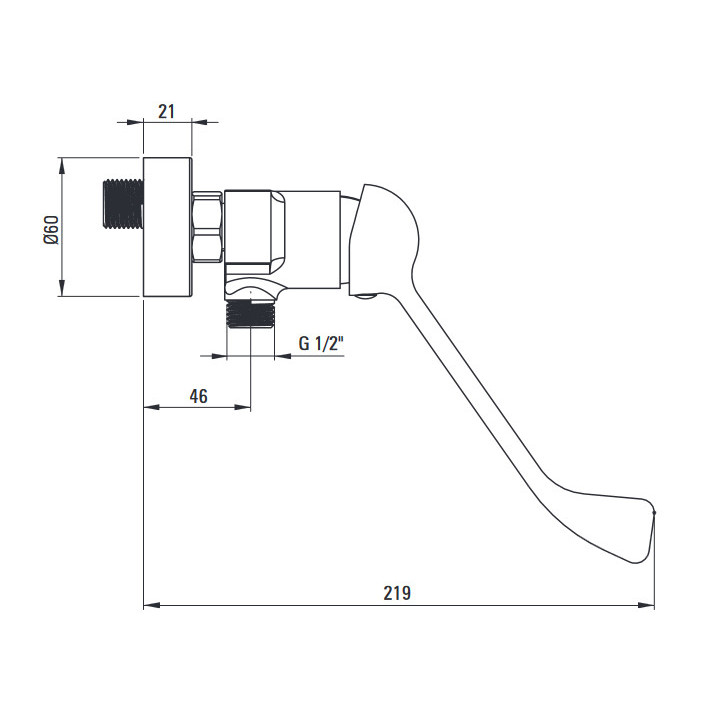 Bateria bidetowa jednouchwytowa ze słuchawkątypu bidetta  Deante Alpina, chrom