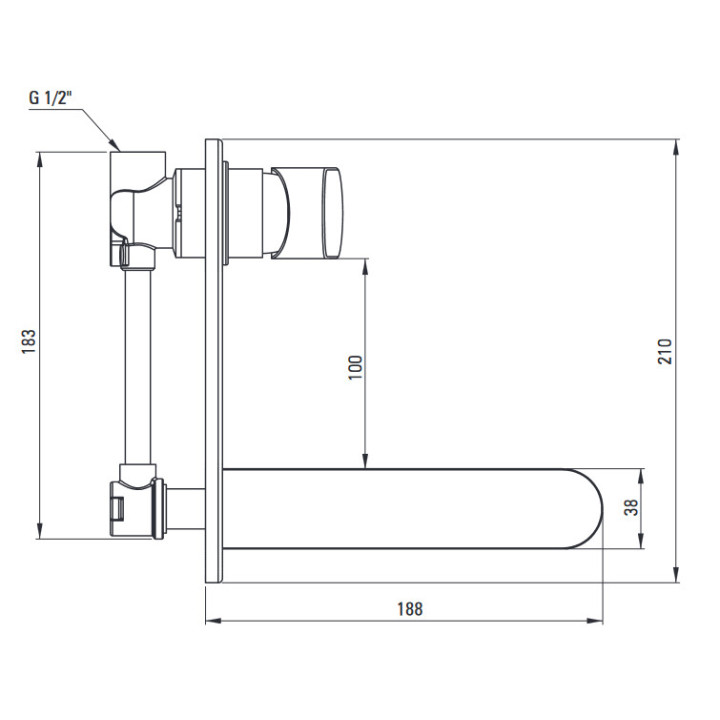 Bateria prysznicowa jednouchwytowa ścienna rozstaw- 10cm Deante Alpina, chrom