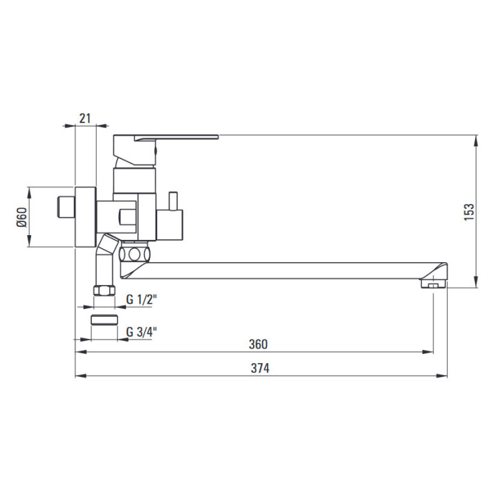 Bateria umywalkowa jednouchwytowa podtynkowa 2-otworowa Deante Alpina, chrom