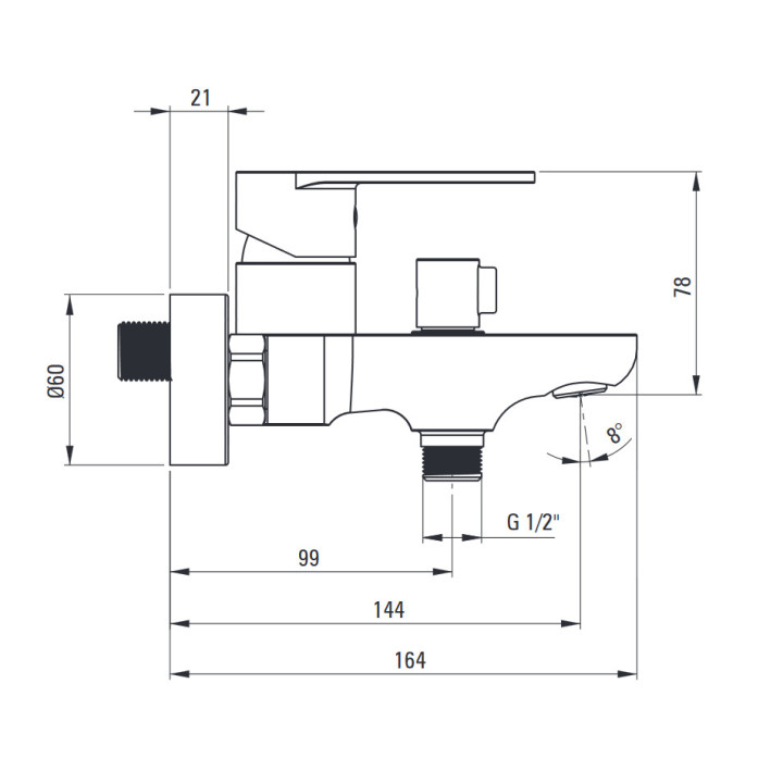 Bateria umywalkowo jednouchwytowa z ograniczeniem temperatury , Deante Alpina, chrom