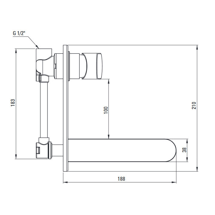 Bateria prysznicowa jednouchwytowa ścienna , Deante Alpina, nero
