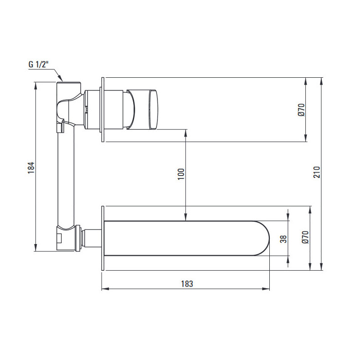 Bateria umywalkowa jednouchwytowa podtynkowa , Deante Alpina, nero