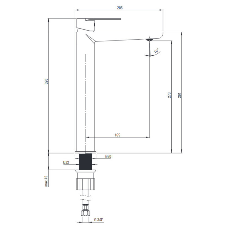 Bateria wannowa jednouchwytowa wolnostojąca z zestawem prysznicowym , Deante Alpina, nero