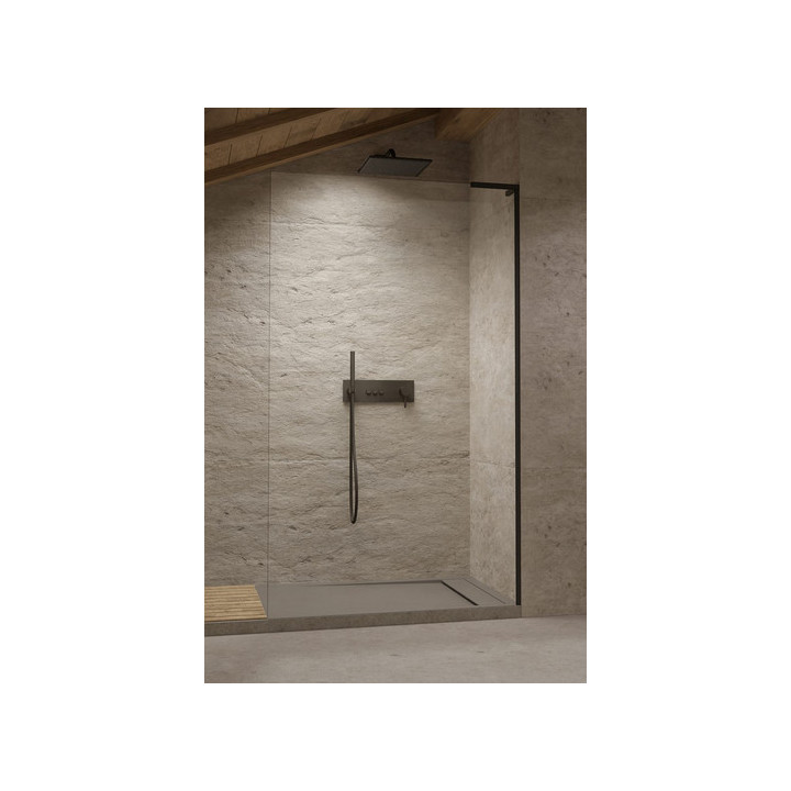 Parawan nawannowy Radaway Modo SL Black PNJ II 70 prawy, szkło przejrzyste, profil czarny