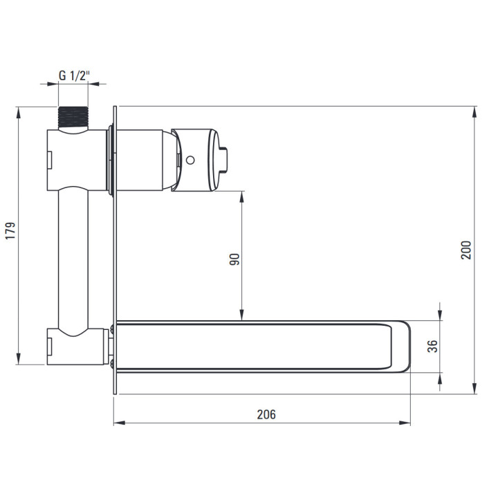 Bateria prysznicowa jednouchwytowa podtynkowa z przełącznikiem natrysku, Deante Arnika, chrom