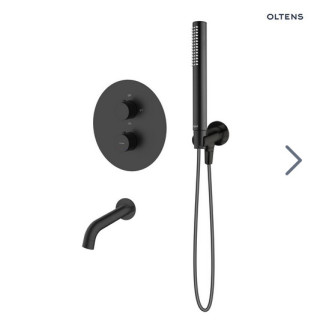 Zestaw  wannowo-prysznicowy podtynkowy termostatyczny, Olten Katla, czarny mat