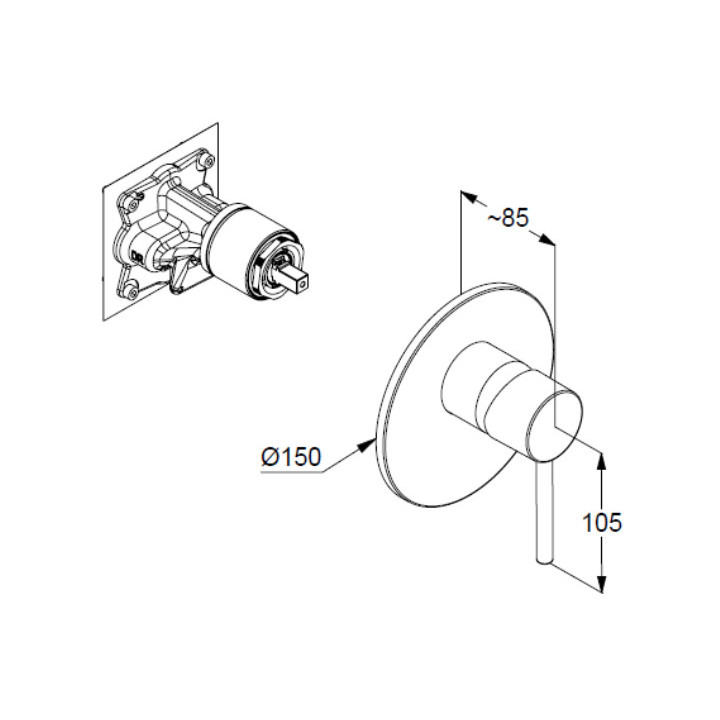 Bateria podtynkowa wannowo-natryskowa z termostatem, Kludi Zenta SL, czarny mat