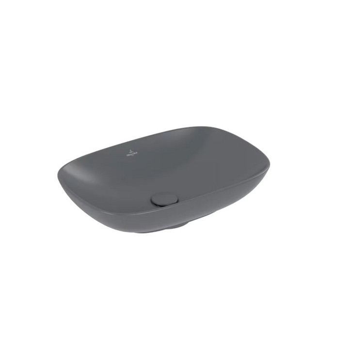 Umywalka stojąca na blacie, Villeroy & Boch Loop& Friends 56x38x12cm, z przelewem, CeramicPlus, grafit